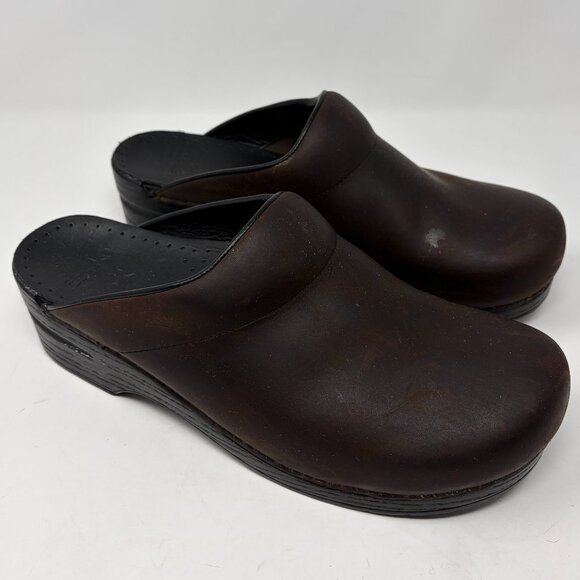 Dansko men's Karl clogs mules oiled leather dark brown 45 - Picture 1 of 8